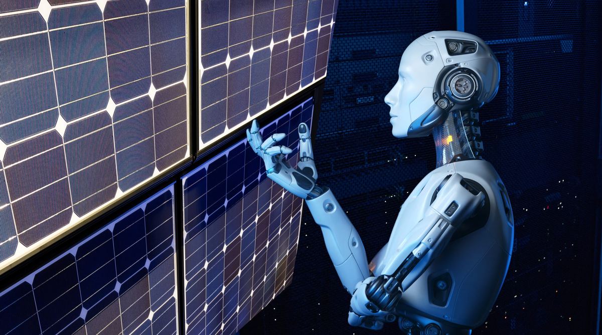 AI inspecting solar modules